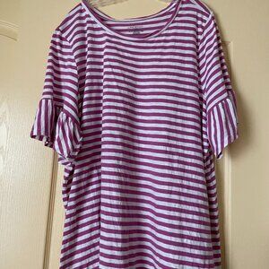 Lane Bryant Pink Striped Summer Blouse (size 26_28)